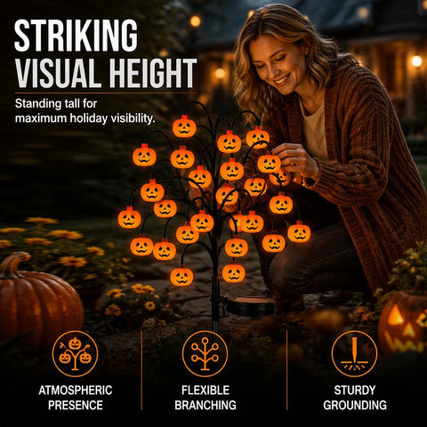 🎃 Halloween Pumpkin Solar Branch Lights – Waterproof & 50% OFF 🦇