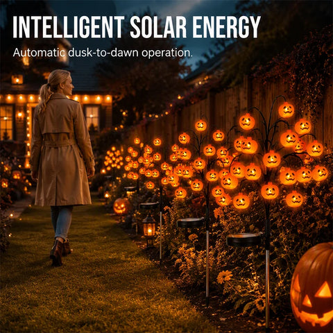 🎃 Halloween Pumpkin Solar Branch Lights – Waterproof & 50% OFF 🦇