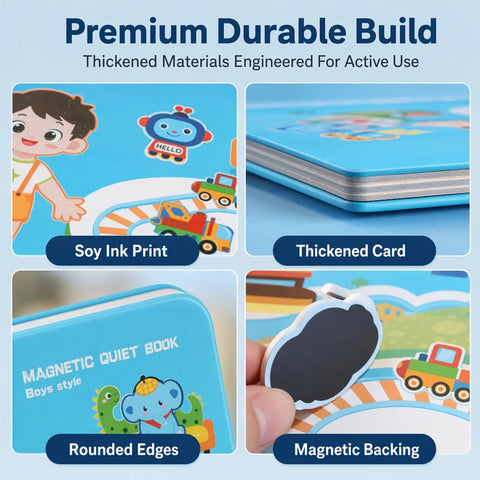 Kids Magnetic Quiet Book – Montessori Learning Puzzle Toy for Boys & Girls