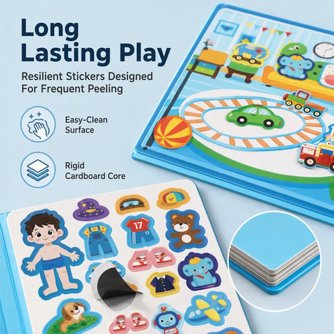 Kids Magnetic Quiet Book – Montessori Learning Puzzle Toy for Boys & Girls