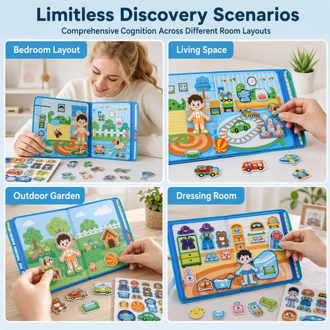 Kids Magnetic Quiet Book – Montessori Learning Puzzle Toy for Boys & Girls