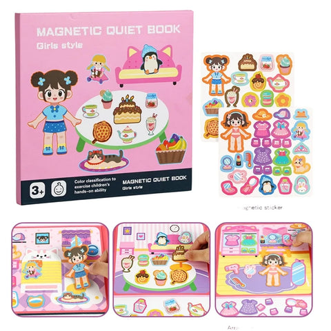 Kids Magnetic Quiet Book – Montessori Learning Puzzle Toy for Boys & Girls